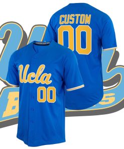 Custom UCLA Bruins College Baseball Royal Jersey Full-Button