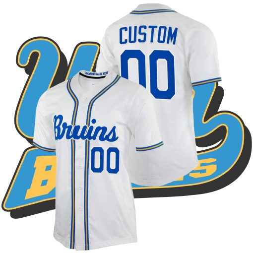 Custom UCLA Bruins College Baseball White Jersey