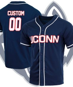 Custom UConn Huskies Navy Jersey College Baseball