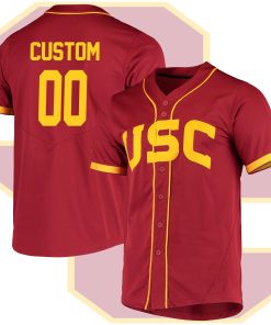 Custom USC Trojans Vapor Untouchable Elite Full-Button Baseball Jersey - Cardinal