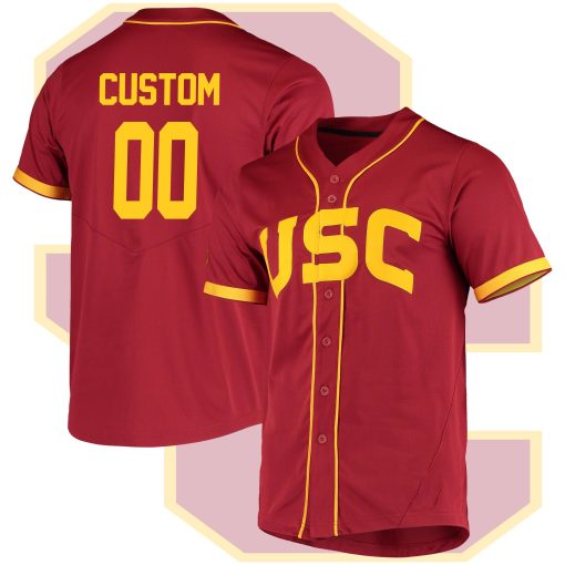 Custom USC Trojans Vapor Untouchable Elite Full-Button Baseball Jersey - Cardinal