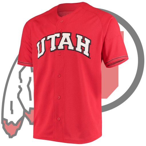 Custom Utah Utes College Baseball Jersey Full Button - Red