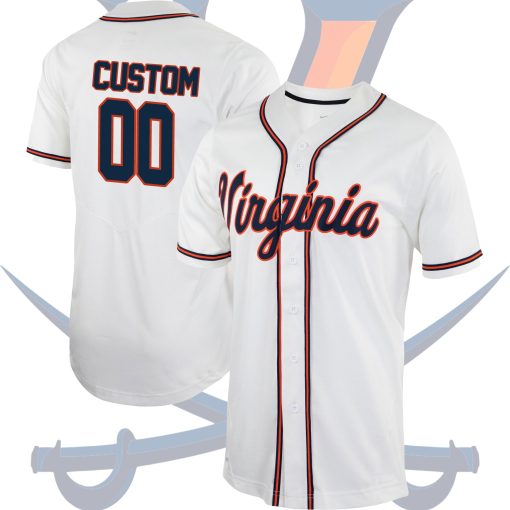 Custom Virginia Cavaliers College Baseball Jersey - White