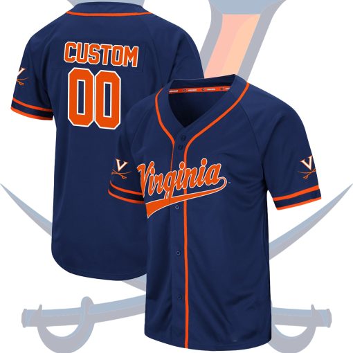 Custom Virginia Cavaliers Colosseum Turf 'n' Turf Baseball Jersey - Navy