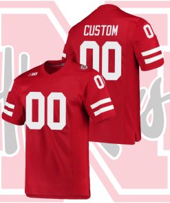 Custom Nebraska Cornhuskers Scarlet College Football Premier Jersey