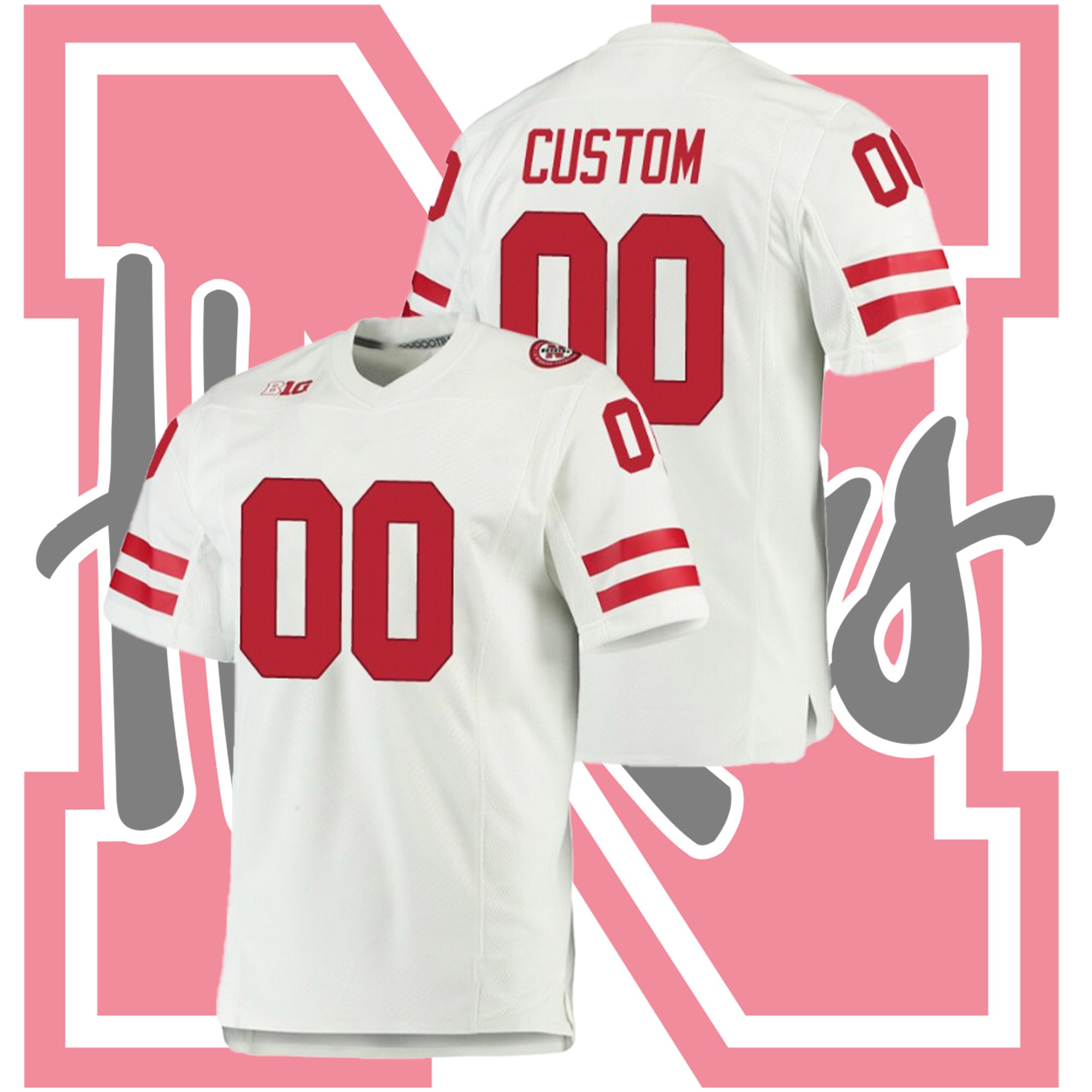 Custom Nebraska Cornhuskers White Premier College Football Jersey Custom Nebraska Cornhuskers White Premier College Football Jersey