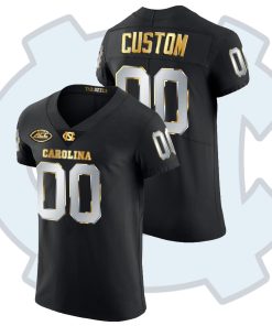 Custom North Carolina Tar Heels Black Orange Bowl Golden Edition Jersey
