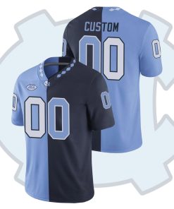Custom North Carolina Tar Heels Game College Football Jersey Navy Blue Split Edition