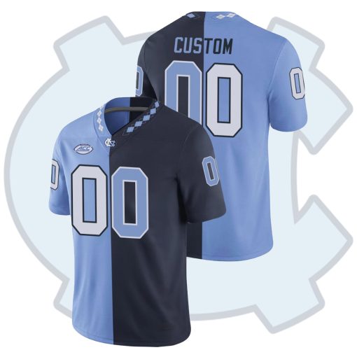 Custom North Carolina Tar Heels Game College Football Jersey Navy Blue Split Edition