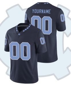 Custom North Carolina Tar Heels Navy College Football Game Jersey