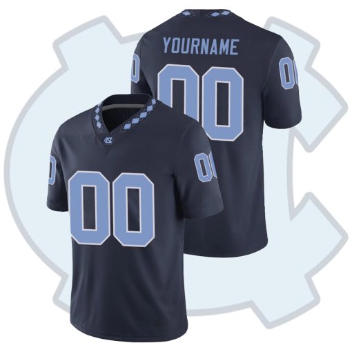 Custom North Carolina Tar Heels Navy College Football Game Jersey