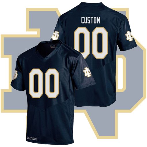 Custom Notre Dame Fighting Irish Navy College Football Jersey