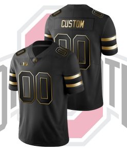 Custom Ohio State Buckeyes Black Champions Golden College Football Jersey