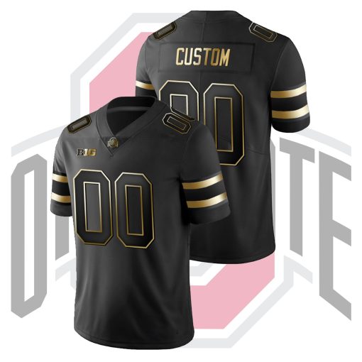 Custom Ohio State Buckeyes Black Champions Golden College Football Jersey