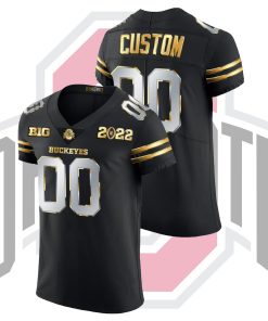 Custom Ohio State Buckeyes Black National Championship Golden Edition College Football Jersey