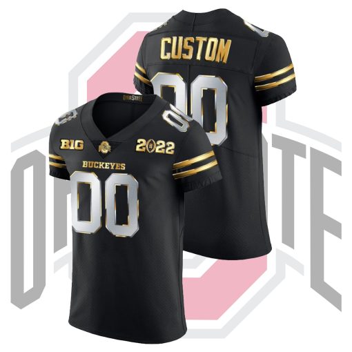 Custom Ohio State Buckeyes Black National Championship Golden Edition College Football Jersey