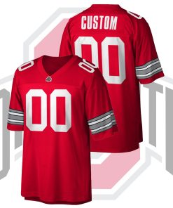 Custom Ohio State Buckeyes Scarlet Black Throwback College Football Game Jersey