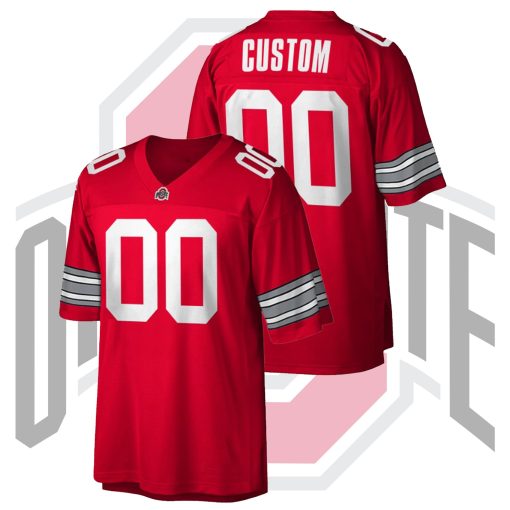 Custom Ohio State Buckeyes Scarlet Black Throwback College Football Game Jersey