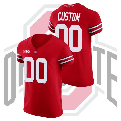 Custom Ohio State Buckeyes Scarlet College Football V-Neck Jersey