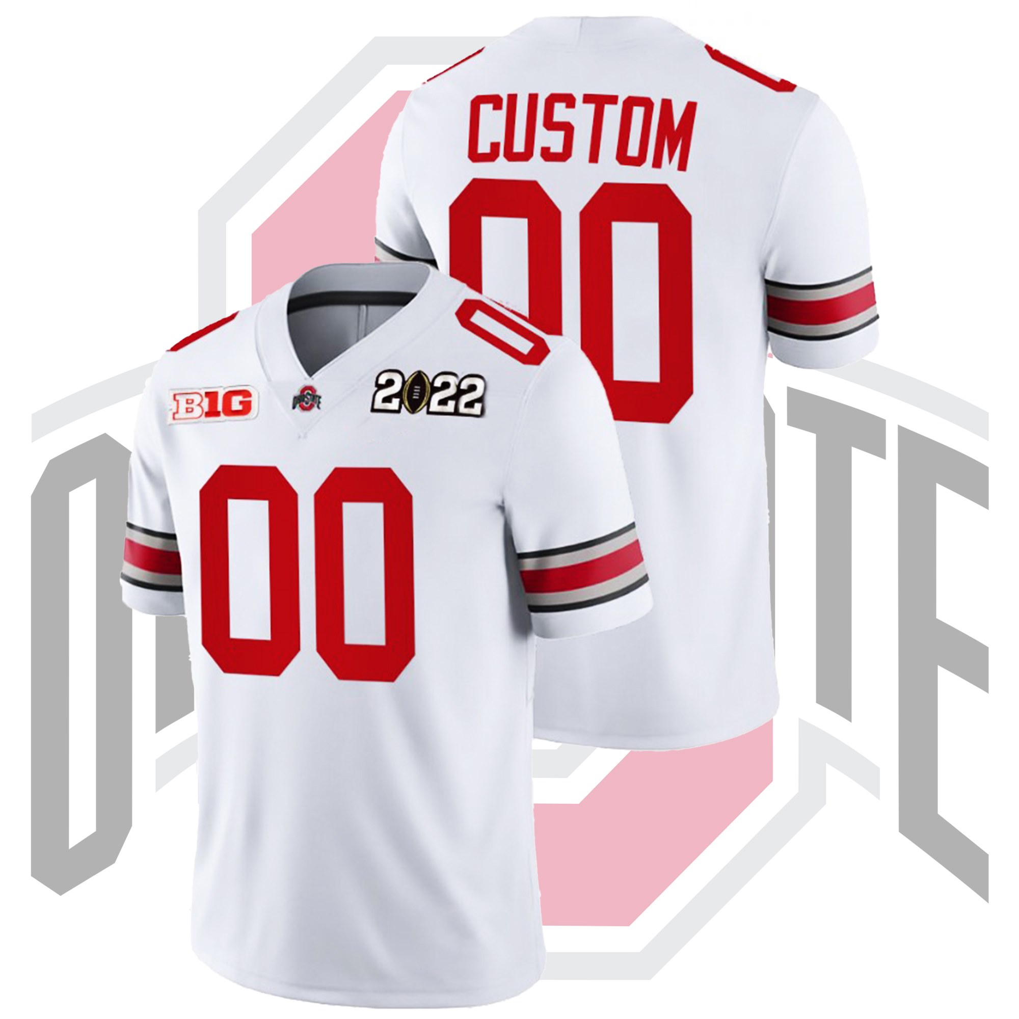 Custom Ohio State Buckeyes White Sugar Bowl Champions College Football Playoff Away Jersey Custom Ohio State Buckeyes White Sugar Bowl Champions College Football Playoff Away Jersey