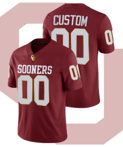 Custom Oklahoma Sooners Crimson 2021 Red River Showdown Golden Edition College Football Jersey