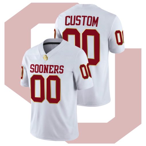 Custom Oklahoma Sooners White 2021 Red River Showdown Golden College Football Jersey