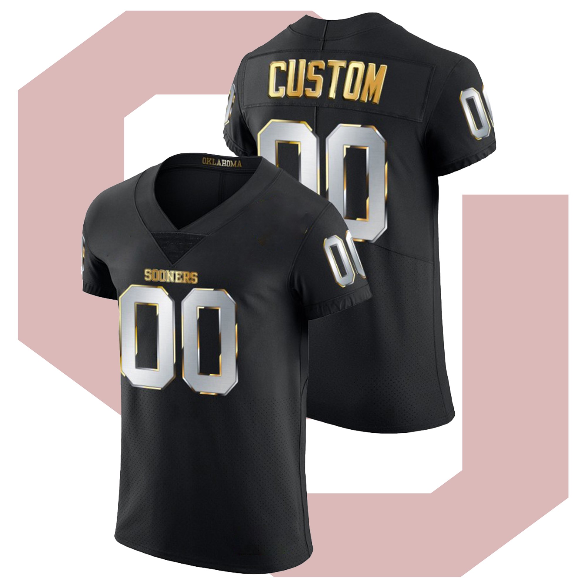 Custom Oklahoma Sooners White Crimson Split College Football Jersey Custom Oklahoma Sooners White Crimson Split College Football Jersey