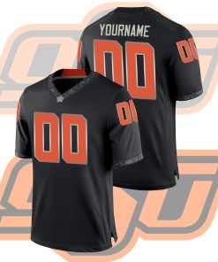 Custom Oklahoma State Cowboys Black College Football Game Jersey