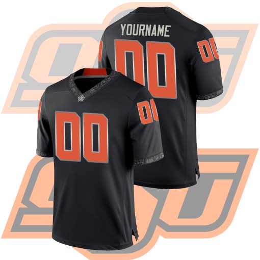 Custom Oklahoma State Cowboys Black College Football Game Jersey