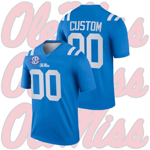 Custom Ole Miss Rebels Blue College Football Legend Jersey