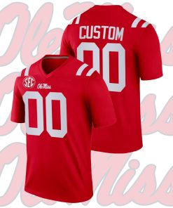 Custom Ole Miss Rebels White College Football Game Jersey