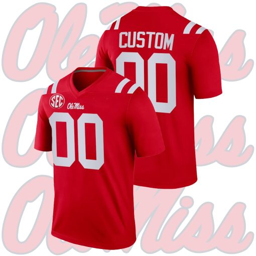 Custom Ole Miss Rebels White College Football Game Jersey