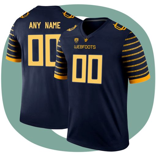 Custom Oregon Ducks Navy Webfoot 100th Rose Bowl Limited College Football Jersey