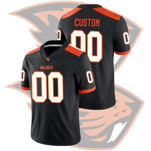 Custom Oregon State Beavers Black College Football Game Jersey