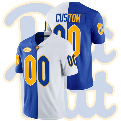 Custom Pitt Panthers Royal College Football Game Jersey