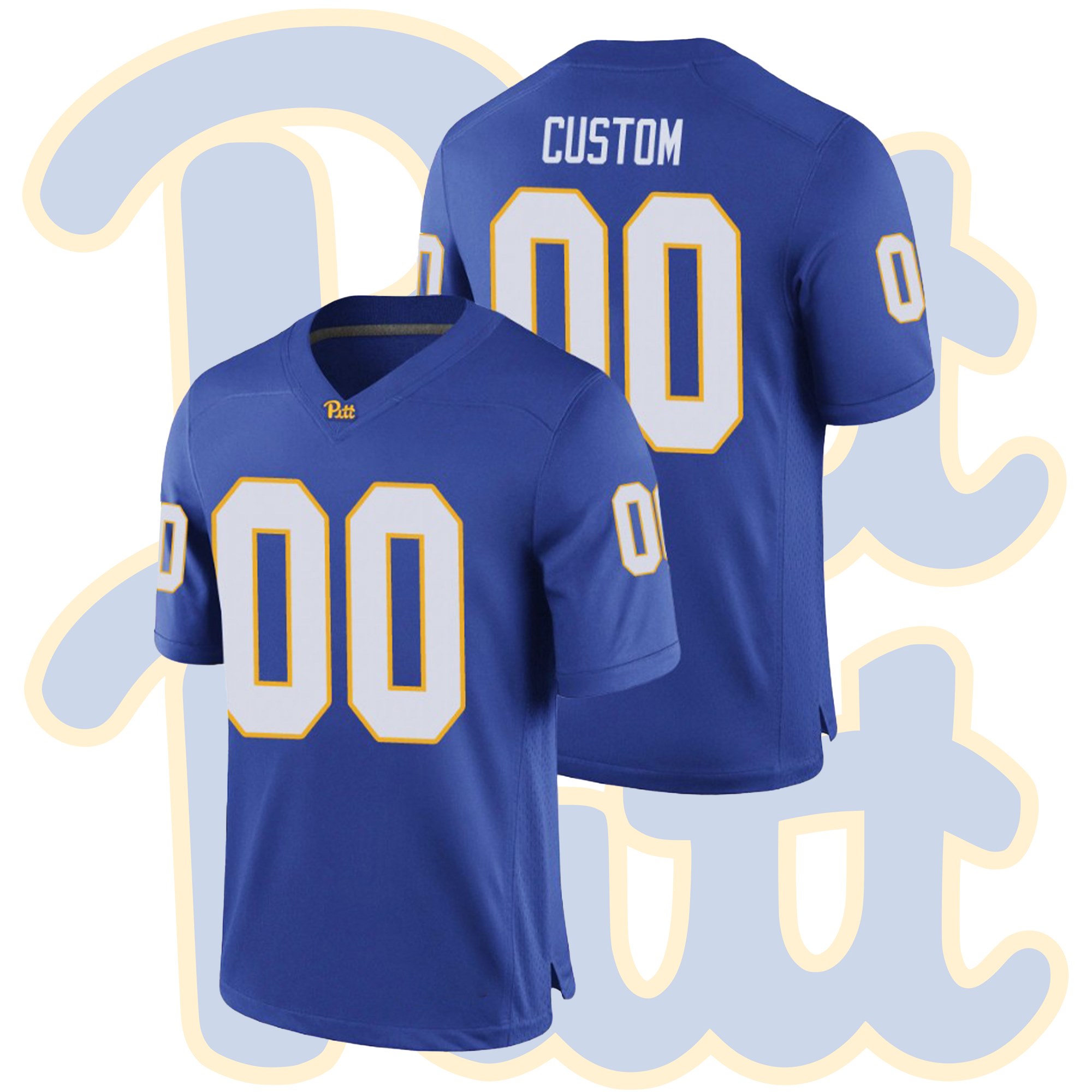 Custom Pitt Panthers Royal Game College Football Jersey Custom Pitt Panthers Royal Game College Football Jersey