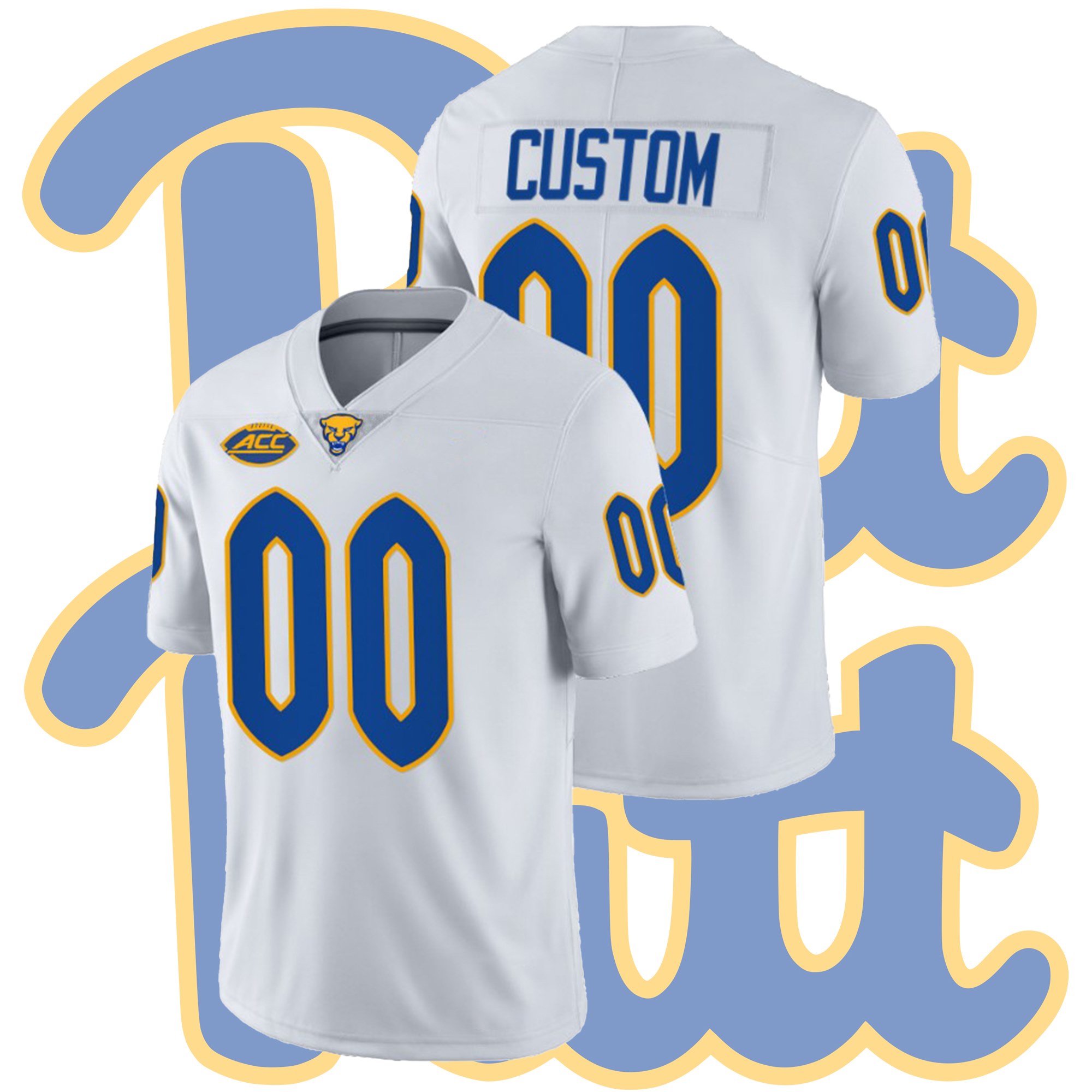 Custom Pitt Panthers White College Football Limited Jersey Custom Pitt Panthers White College Football Limited Jersey