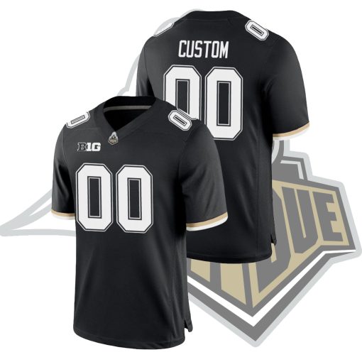 Custom Purdue Boilermakers Black College Football Game Jersey