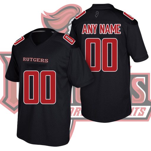 Custom Rutgers Scarlet Knights Black College Football Jersey