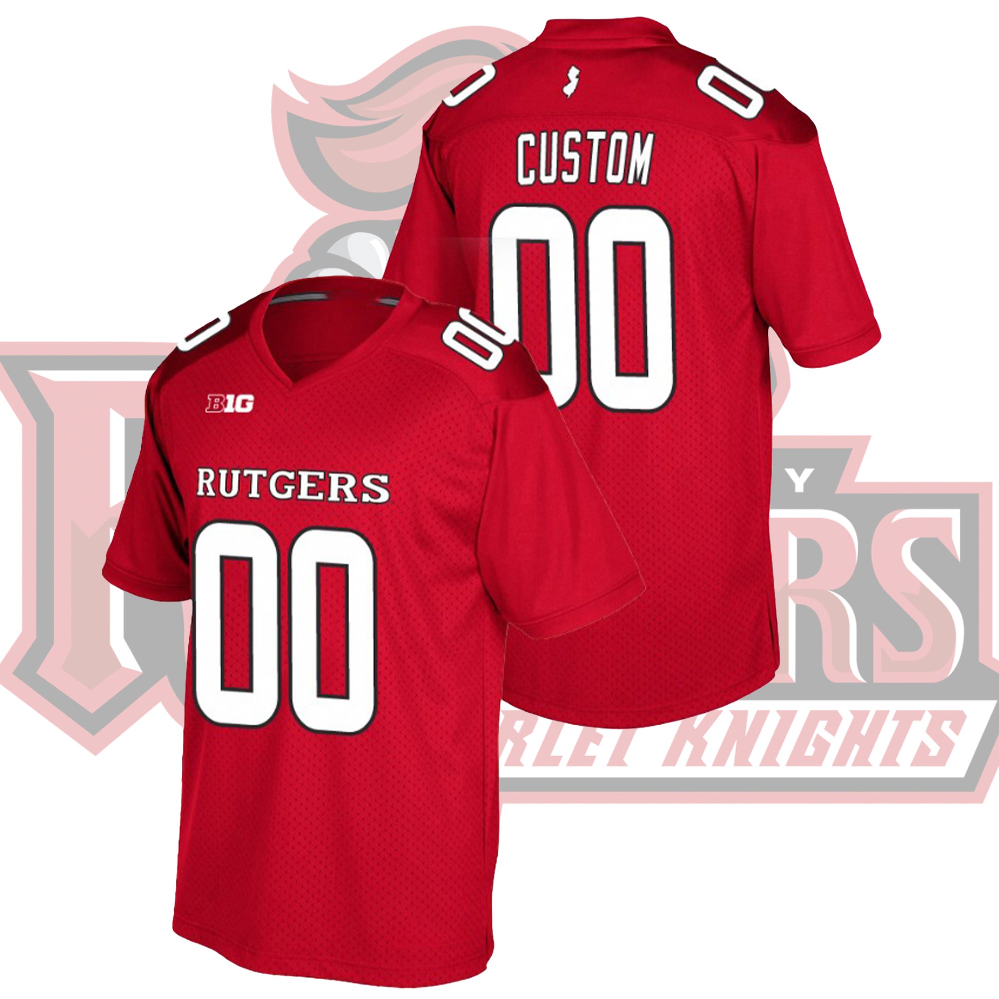 Custom Rutgers Scarlet Knights Scarlet College Football Jersey Custom Rutgers Scarlet Knights Scarlet College Football Jersey