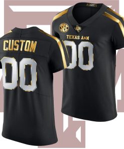Custom Texas A&M Aggies Black Golden Edition College Football Jersey