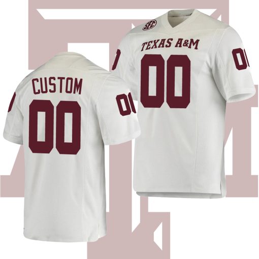 Custom Texas A&M Aggies White Orange Bowl College Football Jersey