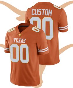 Custom Texas Longhorns Orange Red River Showdown Golden Patch Jersey