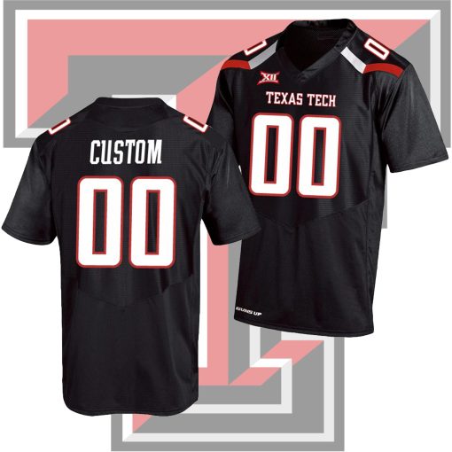 Custom Texas Tech Red Raiders Black College Football Team Jersey