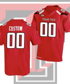 Custom Texas Tech Red Raiders Red College Football Team Jersey