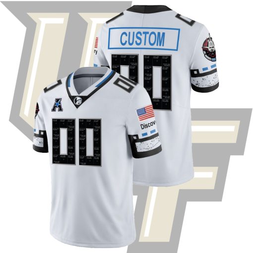 Custom UCF Knights 2021-22 White Space Game College Football Jersey