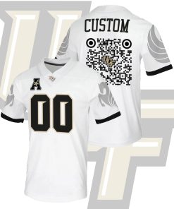 Custom UCF Knights QR Codes White 2022 Spring Game College Football Jersey
