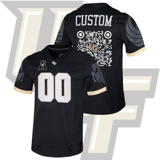 Custom UCF Knights Spring Game College Football Jersey Black QR Codes