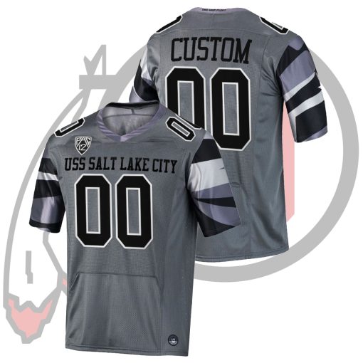 Custom Utah Utes Alternate College Football Jersey Gray USS Salt Lake City