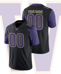 Custom Washington Huskies Black College Football Game Jersey
